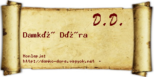 Damkó Dóra névjegykártya